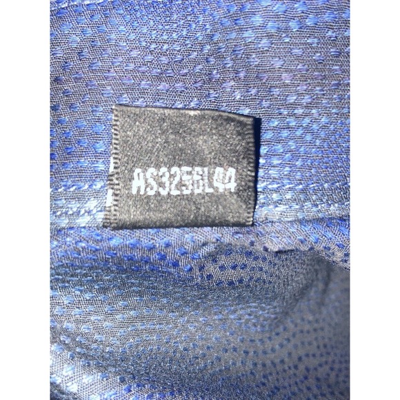 Bugatchi Uomo Shirt Mens XL Blue Striped W dotted Circle Design Long Sleeve - Picture 4 of 9